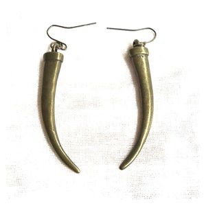 Horn Shaped Brass Earrings